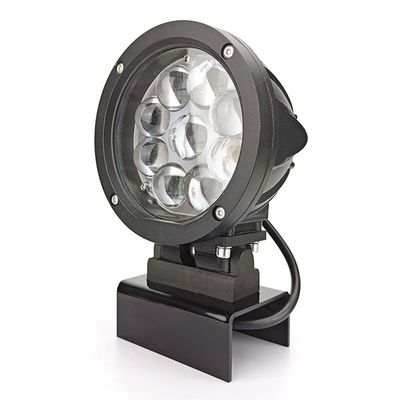 Op maat gemaakte vorkhefblauwe vleklamp met gegoten aluminium behuizing roestvrijstalen beugel en PMMA-lens